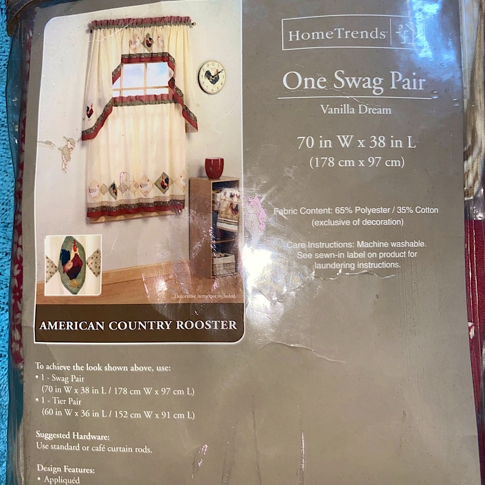 American country rooster curtains
